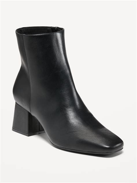 wide fake leather shoes square toe